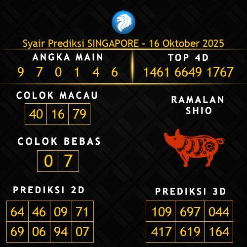 Prediksi Singapore Hari Ini 16-oktober-2025