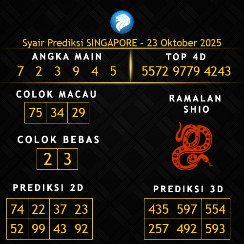 Prediksi Singapore Hari Ini 23-oktober-2025