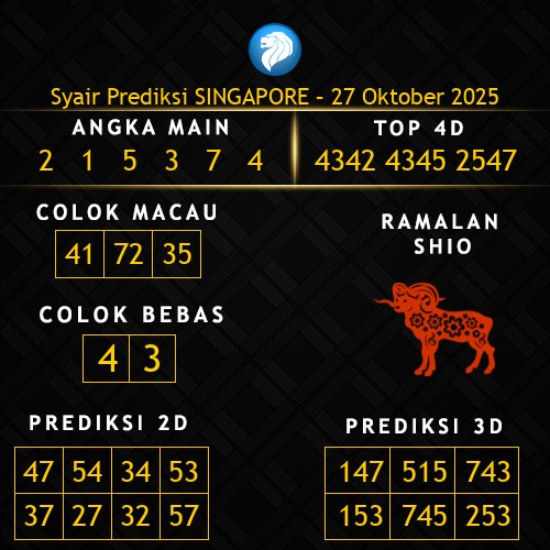 Prediksi Singapore Hari Ini 27-oktober-2025