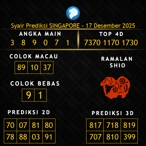 Prediksi Singapore Hari Ini 17-desember-2025