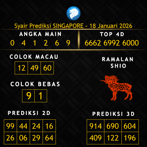 Prediksi Singapore Hari Ini 18-januari-2026