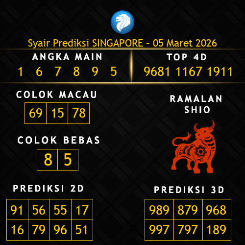 Prediksi Singapore Hari Ini 5-maret-2026