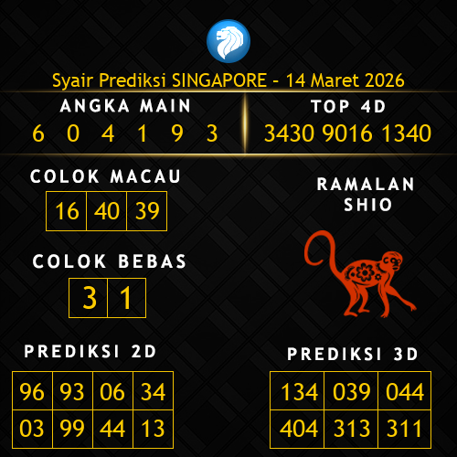 Prediksi Singapore Hari Ini 14-maret-2026