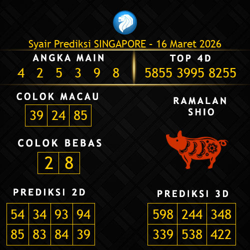 Prediksi Singapore Hari Ini 16-maret-2026