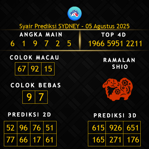 Prediksi Sydney Hari Ini 5-agustus-2025