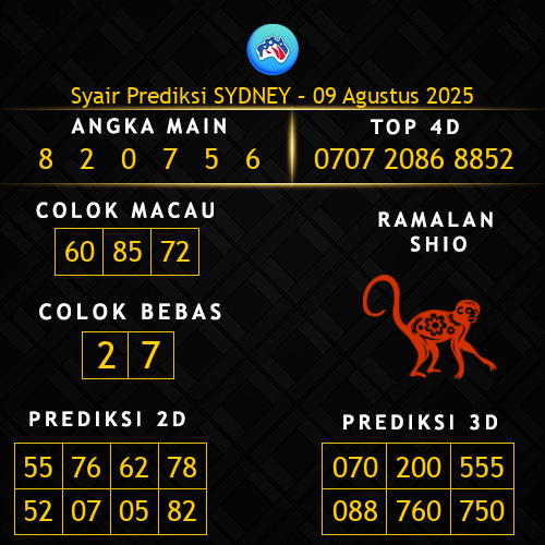 Prediksi Sydney Hari Ini 9-agustus-2025