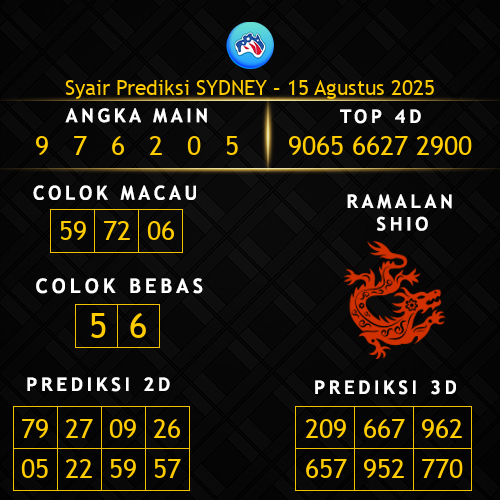 Prediksi Sydney Hari Ini 15-agustus-2025