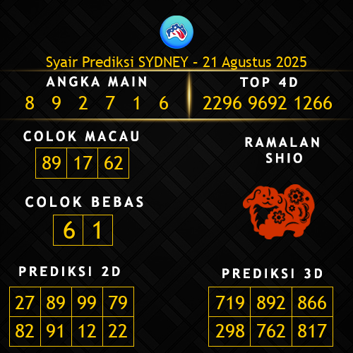 Prediksi Sydney Hari Ini 21-agustus-2025