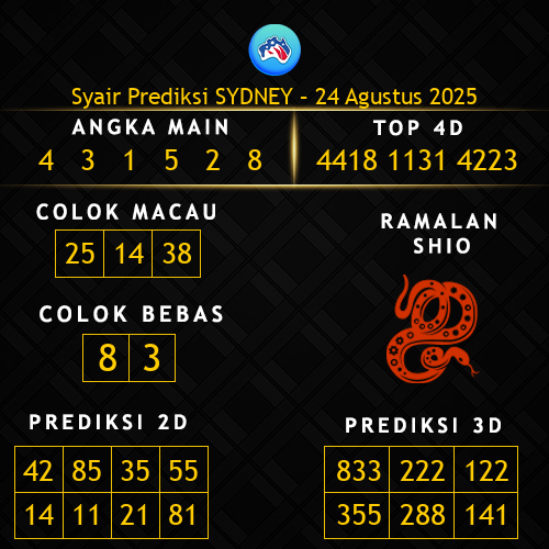 Prediksi Sydney Hari Ini 24-agustus-2025