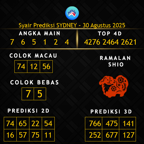 Prediksi Sydney Hari Ini 30-agustus-2025