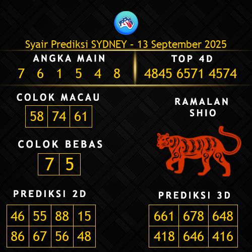 Prediksi Sydney Hari Ini 13-september-2025