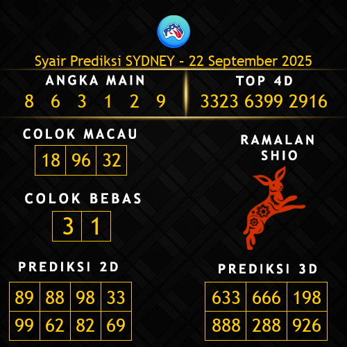 Prediksi Sydney Hari Ini 22-september-2025