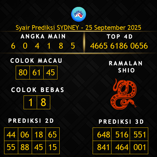 Prediksi Sydney Hari Ini 25-september-2025