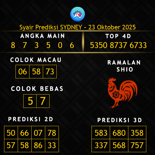 Prediksi Sydney Hari Ini 23-oktober-2025
