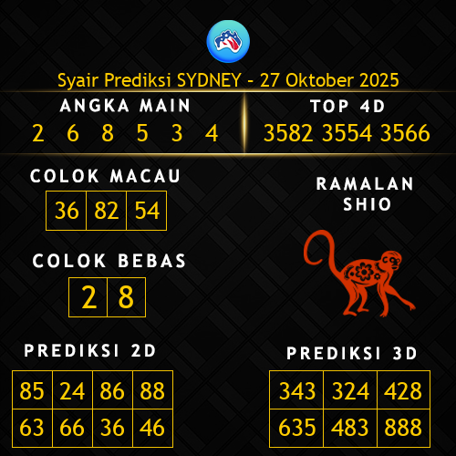Prediksi Sydney Hari Ini 27-oktober-2025