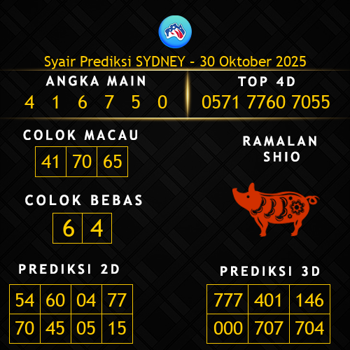 Prediksi Sydney Hari Ini 30-oktober-2025