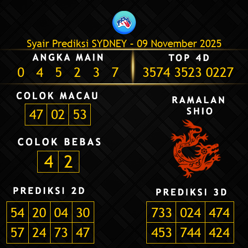 Prediksi Sydney Hari Ini 9-november-2025