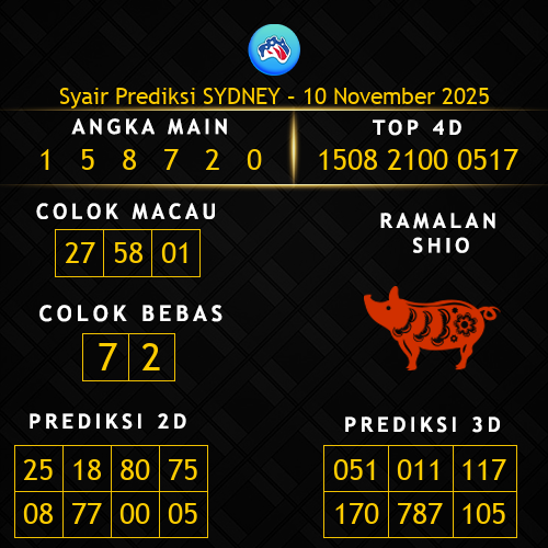 Prediksi Sydney Hari Ini 10-november-2025