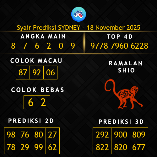 Prediksi Sydney Hari Ini 18-november-2025