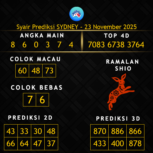 Prediksi Sydney Hari Ini 23-november-2025