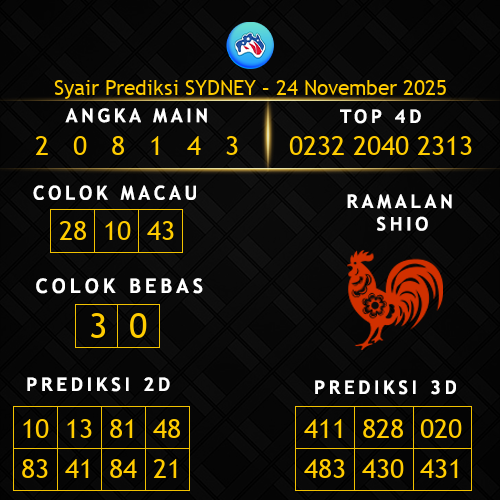 Prediksi Sydney Hari Ini 24-november-2025