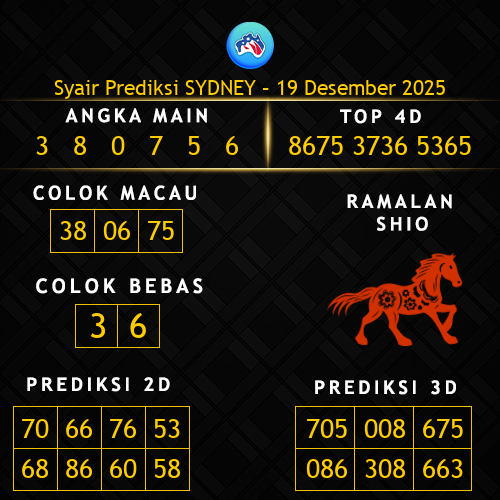 Prediksi Sydney Hari Ini 19-desember-2025