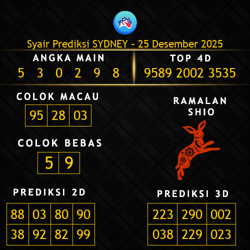 Prediksi Sydney Hari Ini 25-desember-2025