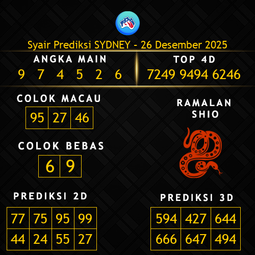 Prediksi Sydney Hari Ini 26-desember-2025