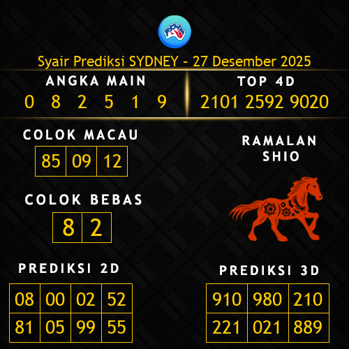 Prediksi Sydney Hari Ini 27-desember-2025