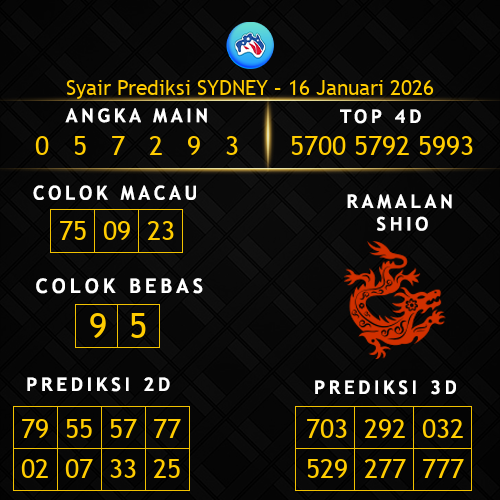 Prediksi Sydney Hari Ini 16-januari-2026