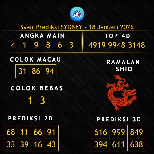 Prediksi Sydney Hari Ini 18-januari-2026