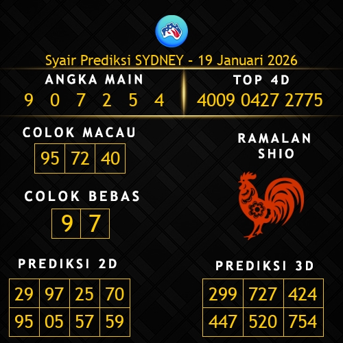 Prediksi Sydney Hari Ini 19-januari-2026