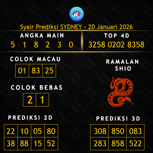 Prediksi Sydney Hari Ini 20-januari-2026