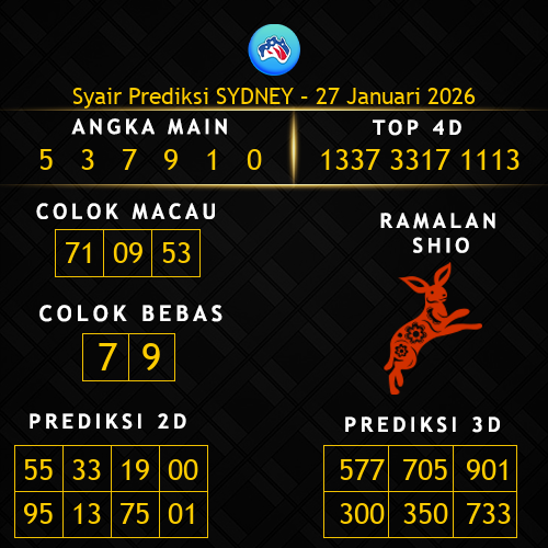 Prediksi Sydney Hari Ini 27-januari-2026