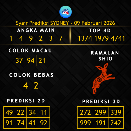 Prediksi Sydney Hari Ini 9-februari-2026