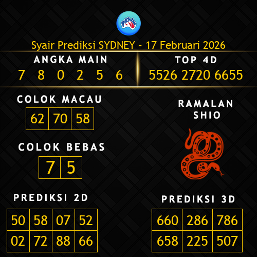 Prediksi Sydney Hari Ini 17-februari-2026