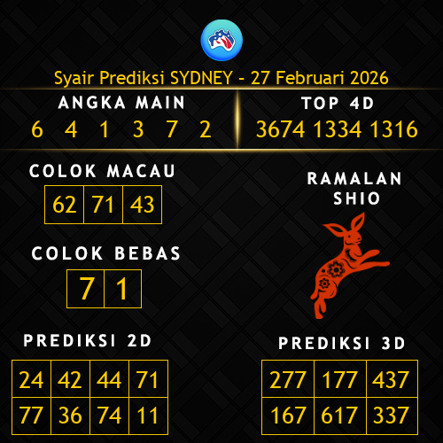 Prediksi Sydney Hari Ini 27-februari-2026