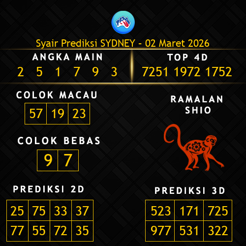 Prediksi Sydney Hari Ini 2-maret-2026