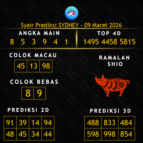 Prediksi Sydney Hari Ini 9-maret-2026