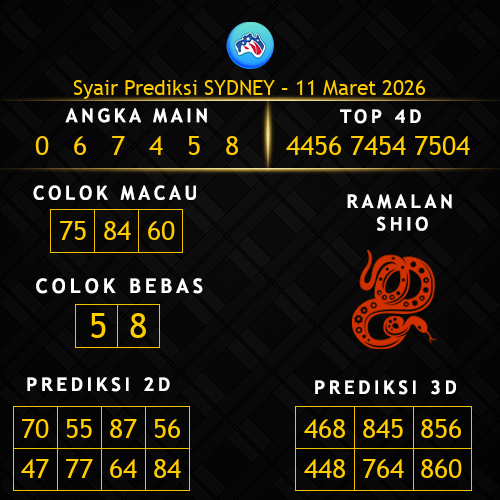 Prediksi Sydney Hari Ini 11-maret-2026
