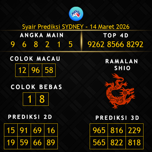 Prediksi Sydney Hari Ini 14-maret-2026