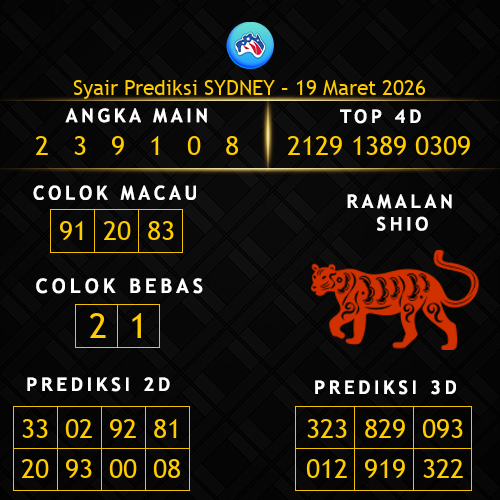 Prediksi Sydney Hari Ini 19-maret-2026