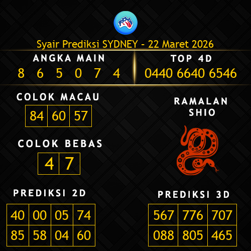 Prediksi Sydney Hari Ini 22-maret-2026