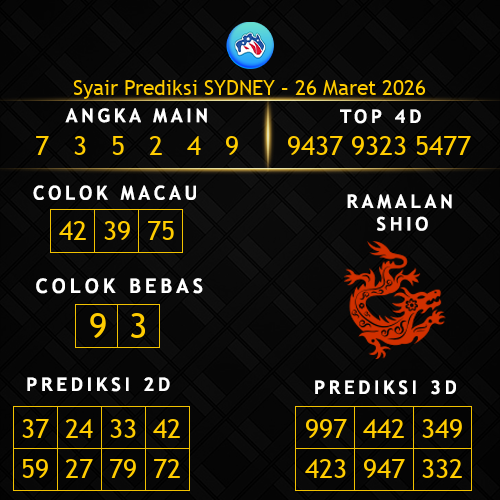 Prediksi Sydney Hari Ini 26-maret-2026
