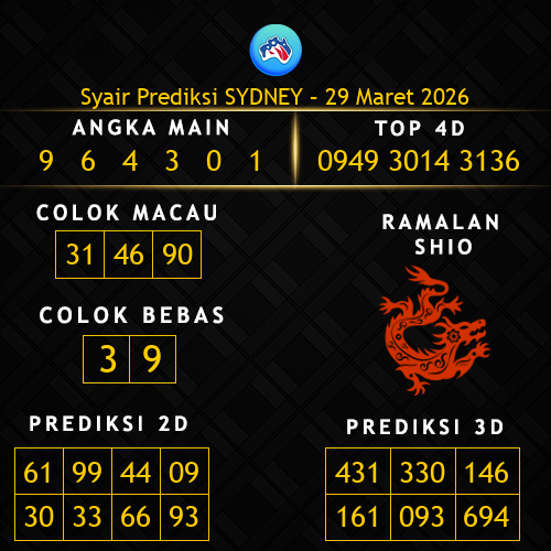 Prediksi Sydney Hari Ini 29-maret-2026