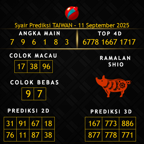 Prediksi Taiwan Hari Ini 11-september-2025