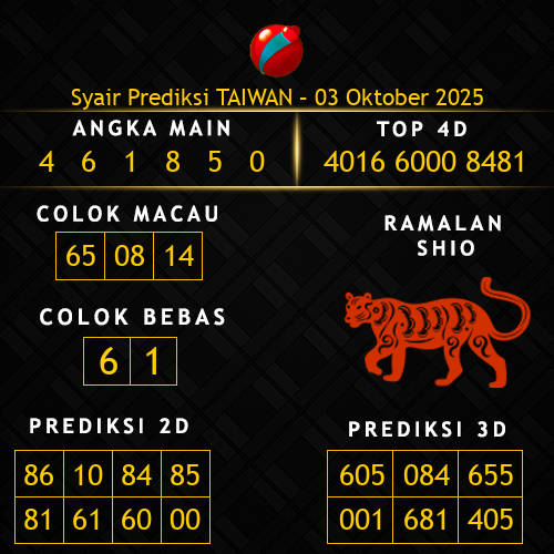 Prediksi Taiwan Hari Ini 3-oktober-2025