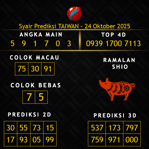 Prediksi Taiwan Hari Ini 24-oktober-2025