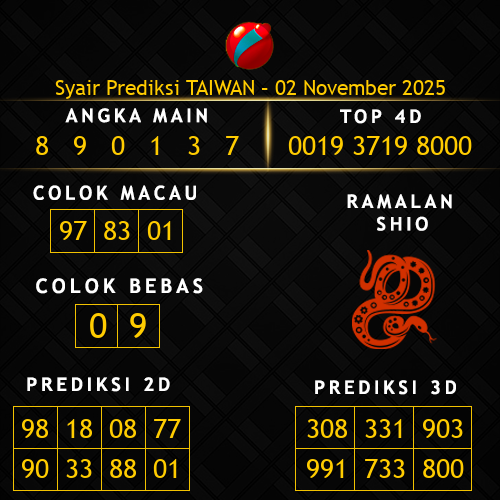 Prediksi Taiwan Hari Ini 2-november-2025