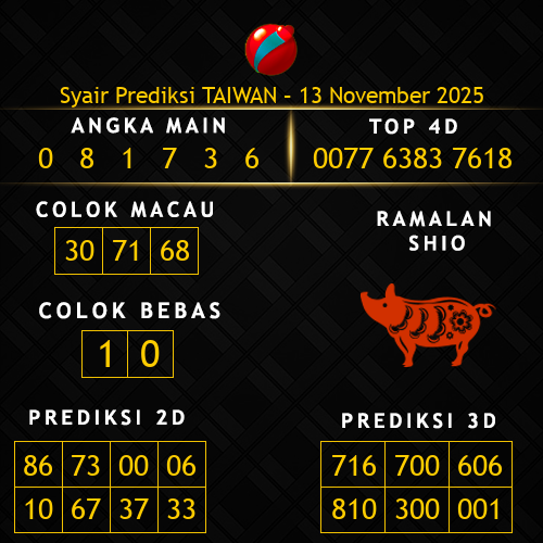 Prediksi Taiwan Hari Ini 13-november-2025